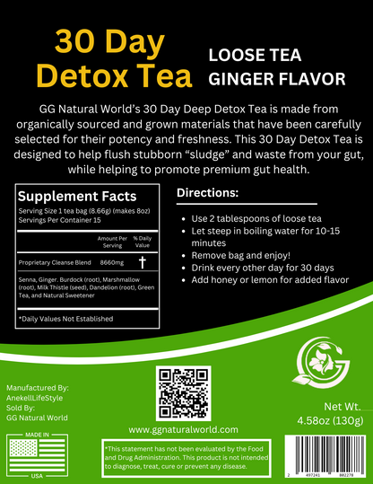 30 Day Detox Tea/ Ginger Flavor